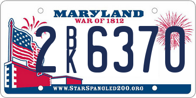 MD license plate 2BK6370