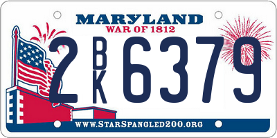 MD license plate 2BK6379