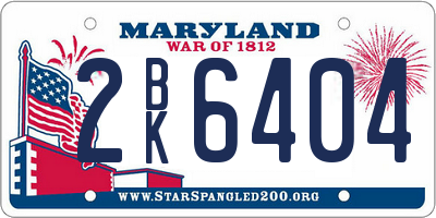 MD license plate 2BK6404
