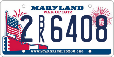 MD license plate 2BK6408