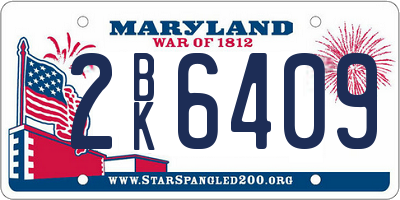 MD license plate 2BK6409