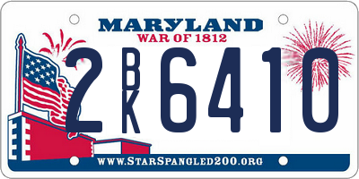 MD license plate 2BK6410