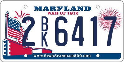 MD license plate 2BK6417