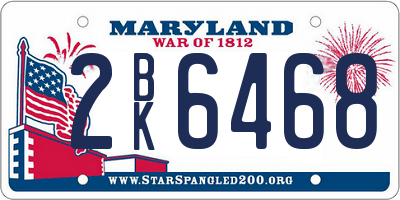 MD license plate 2BK6468