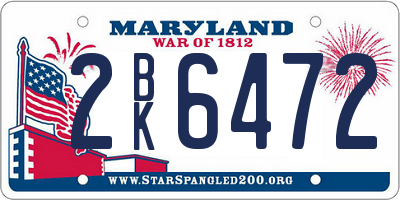 MD license plate 2BK6472