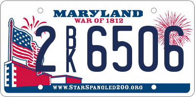 MD license plate 2BK6506