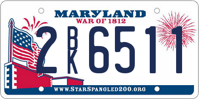 MD license plate 2BK6511