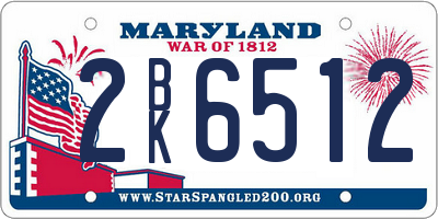MD license plate 2BK6512
