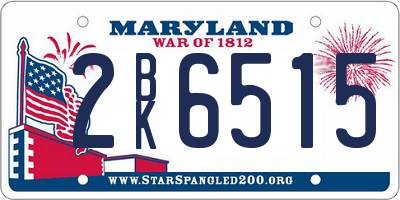MD license plate 2BK6515