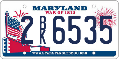 MD license plate 2BK6535