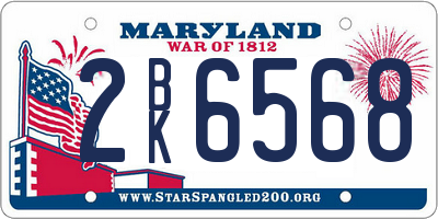 MD license plate 2BK6568
