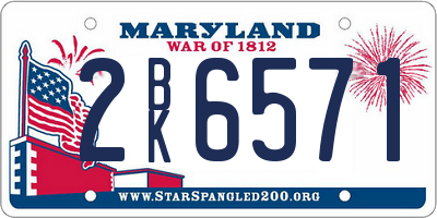 MD license plate 2BK6571