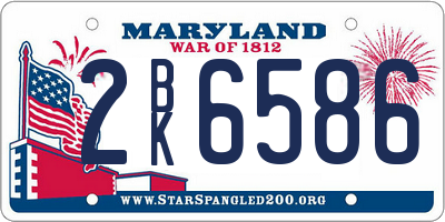 MD license plate 2BK6586