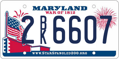 MD license plate 2BK6607