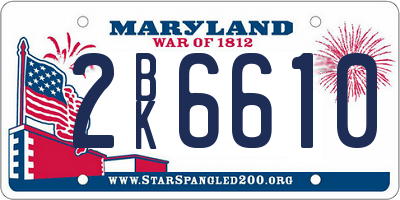 MD license plate 2BK6610