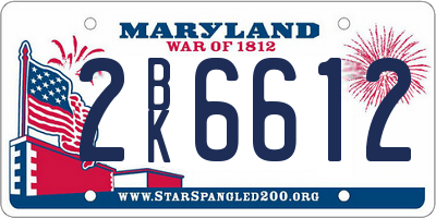 MD license plate 2BK6612