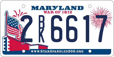 MD license plate 2BK6617
