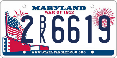 MD license plate 2BK6619