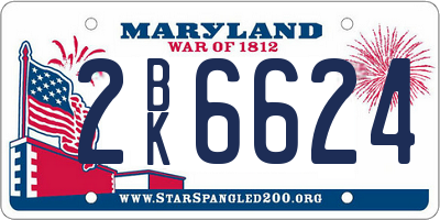 MD license plate 2BK6624
