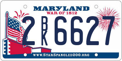 MD license plate 2BK6627