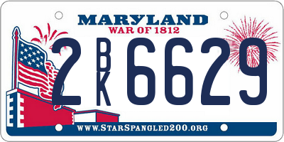 MD license plate 2BK6629