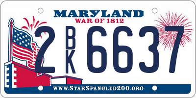 MD license plate 2BK6637
