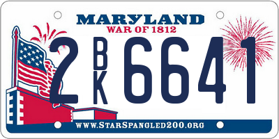MD license plate 2BK6641
