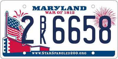 MD license plate 2BK6658