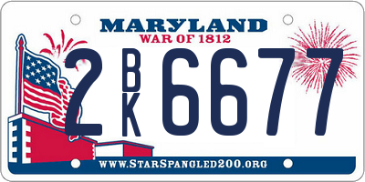 MD license plate 2BK6677