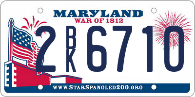 MD license plate 2BK6710