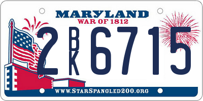 MD license plate 2BK6715