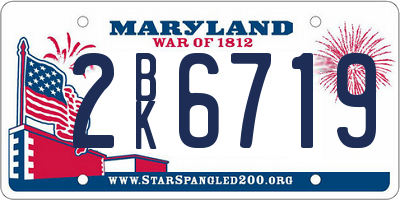 MD license plate 2BK6719