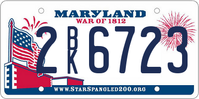 MD license plate 2BK6723