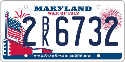 MD license plate 2BK6732