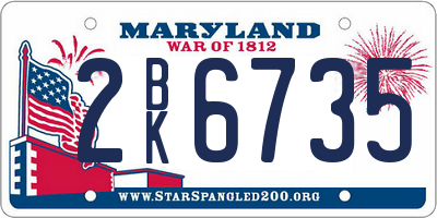 MD license plate 2BK6735