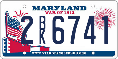MD license plate 2BK6741