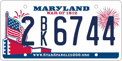 MD license plate 2BK6744