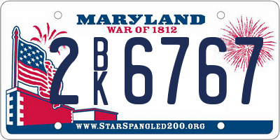 MD license plate 2BK6767