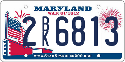 MD license plate 2BK6813