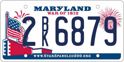 MD license plate 2BK6879