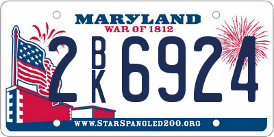 MD license plate 2BK6924