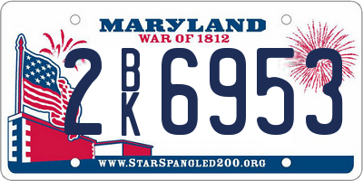 MD license plate 2BK6953