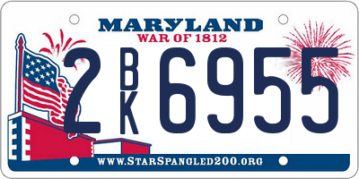 MD license plate 2BK6955