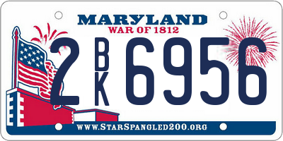 MD license plate 2BK6956