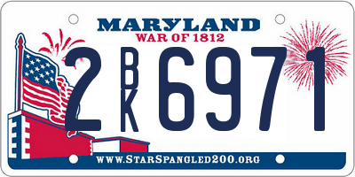 MD license plate 2BK6971