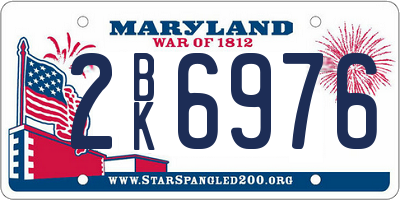 MD license plate 2BK6976