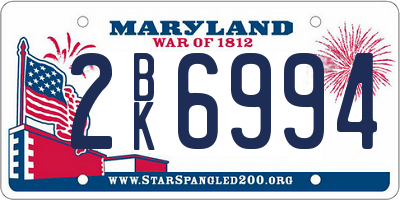 MD license plate 2BK6994