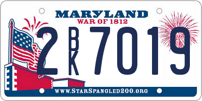MD license plate 2BK7019