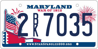 MD license plate 2BK7035