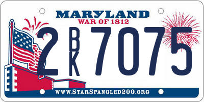 MD license plate 2BK7075